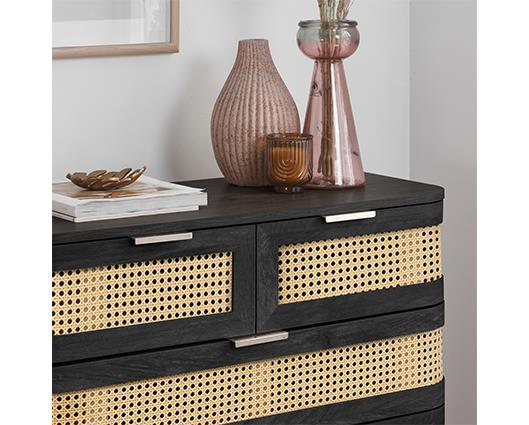 Noah 5 Drawer Chest - Black