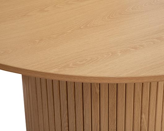 Axel Round Fluted Dining Table - Oak