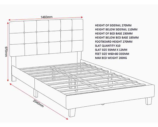ARRAN 4'6" BED - BLACK FAUX LEATHER