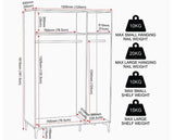 MIAMI 3 DOOR WARDROBE - OAK EFFECT/BLACK