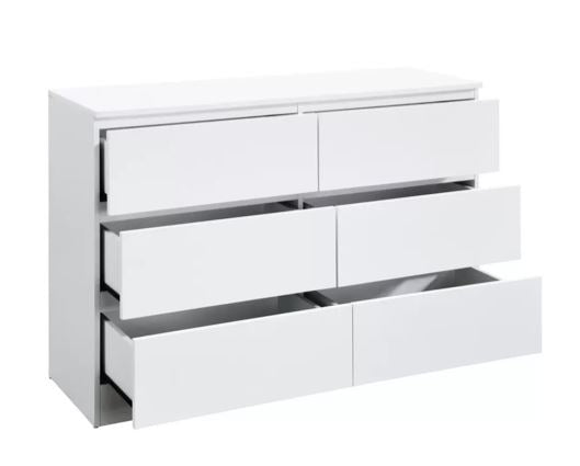 Oakley 6 Drawer Chest- White