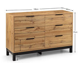 Bali 6 Drawer Wide Chest Oak
