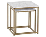 DALLAS NEST OF 2 TABLES - MARBLE/GOLD EFFECT