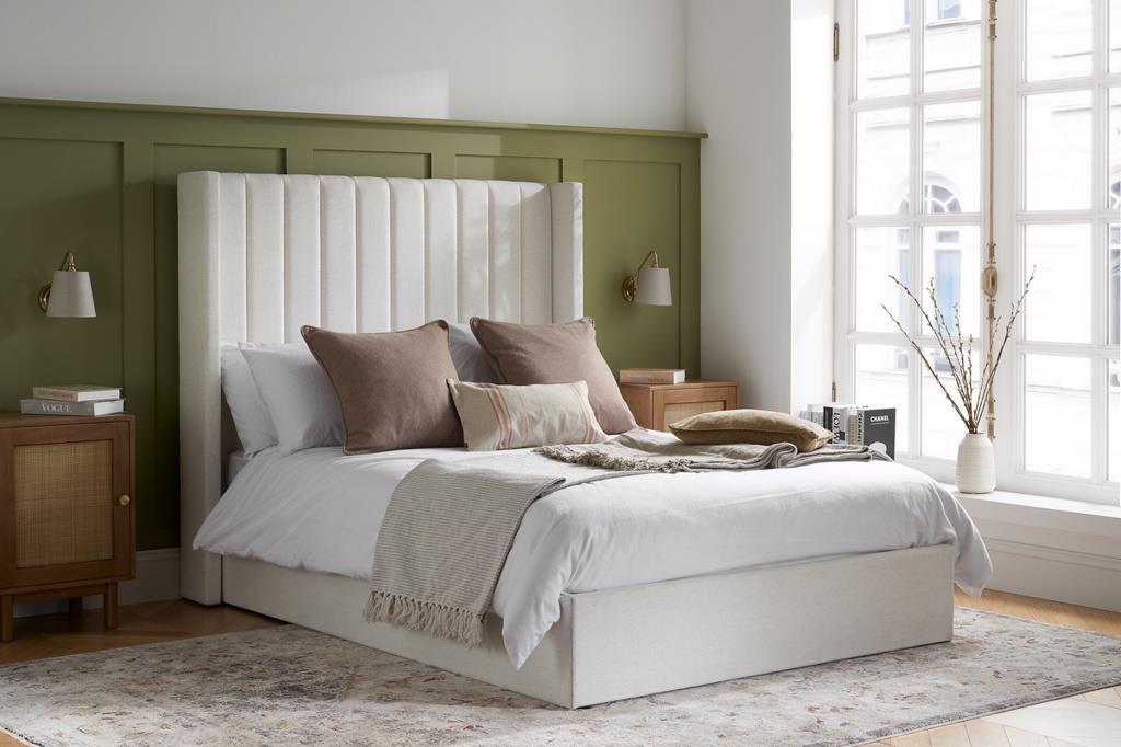 Maisey Double Ottoman Bed - Cream