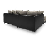 Dan Left Hand Facing Corner Sofa - Brown & Beige