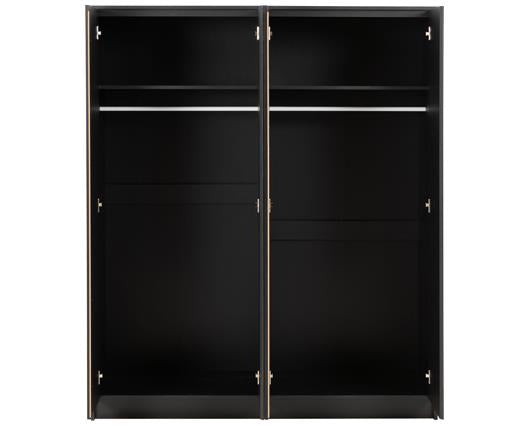 MALVERN 4 DOOR WARDROBE - BLACK