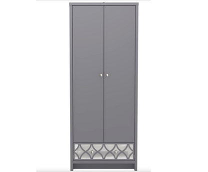 Arlo 2 Door 1 Drawer Wardrobe- Cool Grey