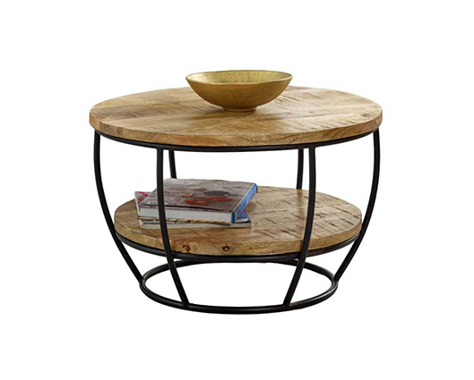 Sutton Solid Wood & Metal Coffee Table With Shelf