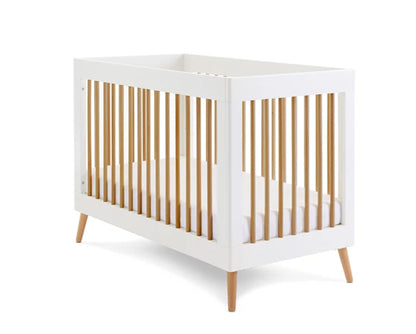 Maura Mini Cot Bed - White with Natural