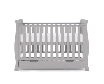 Seren Mini Cot Bed + Moisture Mangment Mattress - Warm Grey