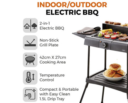 Tower Standing Electric BBQ Grill Black