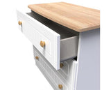 Warwick 3 Drawer Chest - White Matt with Bardolino Oak Top