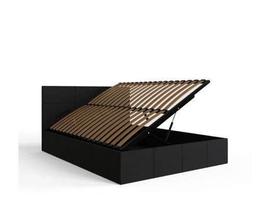Serena Double Side Lift Ottoman Bed - Black