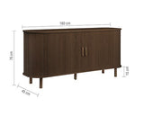 Axel 2 Door Fluted Sideboard - Walnut