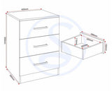 DAKOTA 3 DOOR WARDROBE BEDROOM SET - OAK EFFECT