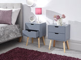 Nessi Pair of Bedside Tables-Dark Grey