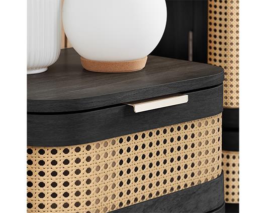 Noah 1 Drawer Bedside - Black