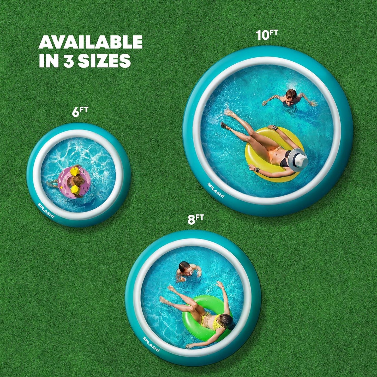 SPLASH!10ft AquaRing Inflatable Paddling Pool