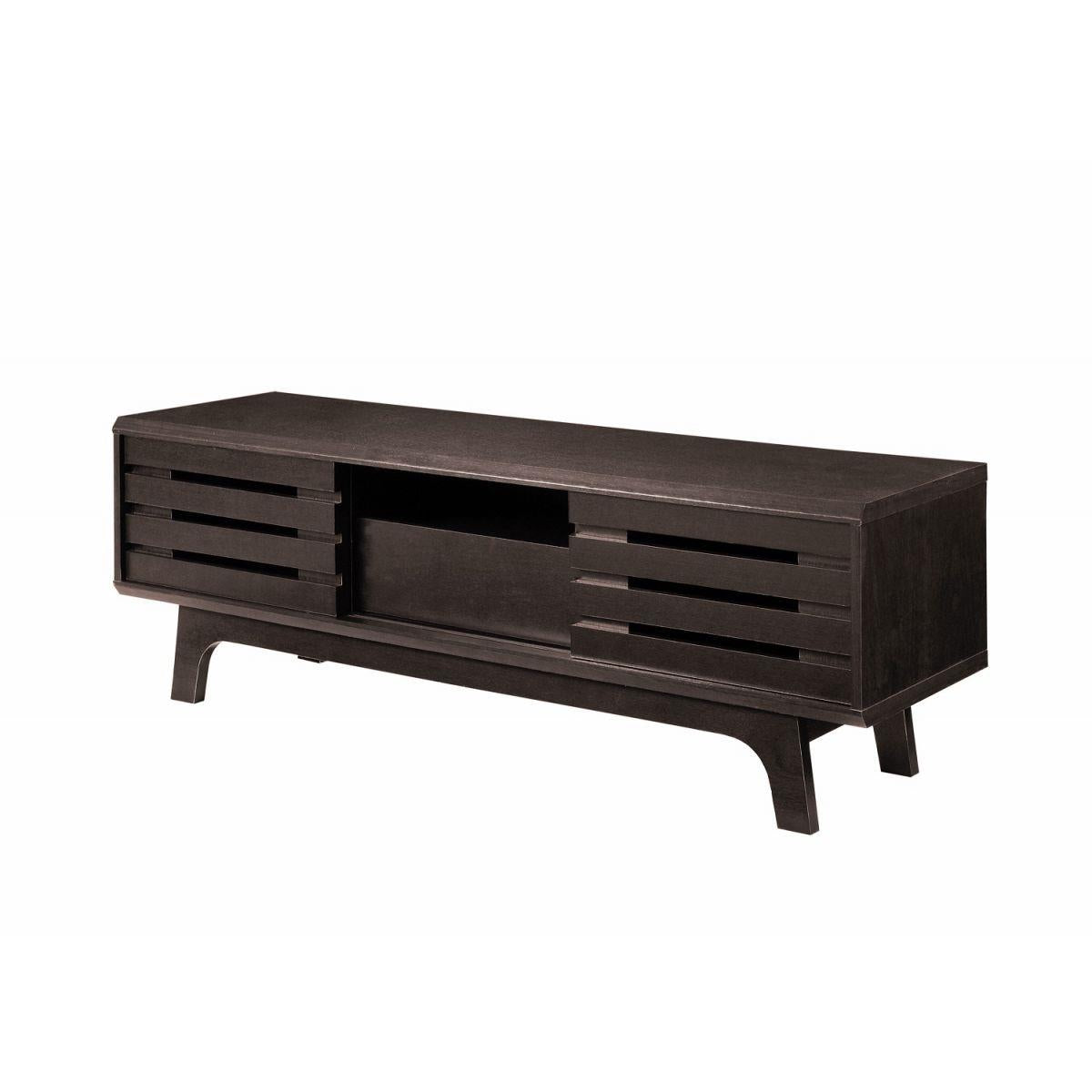 Traditional TV Cabinet with Sliding Doors-Dark Oak