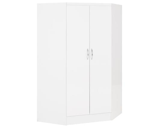 NEVADA 2 DOOR CORNER WARDROBE - WHITE GLOSS