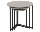 ATHENS ROUND 3PC NEST OF TABLES - CONCRETE EFFECT