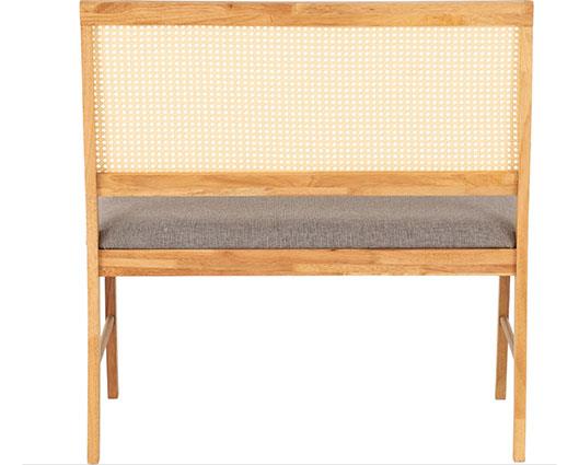 ELLIS DINING BENCH - OAK EFFECT/GREY FABRIC