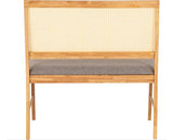 ELLIS DINING BENCH - OAK EFFECT/GREY FABRIC