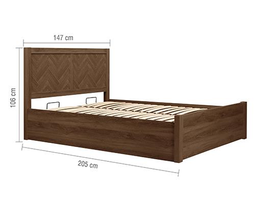 Herringford Ottoman Bed Walnut - Double
