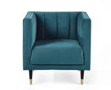 Sutton Scalloped Back Armchair- Teal