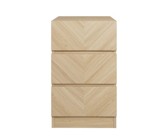 Ciaro 3 Drawer Bedside Table (Pair)- Euro Oak