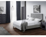Shoreditch High Headboard Double Bed - Slate Velvet Grey