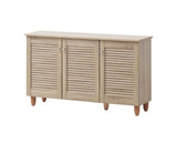 Traditional 3 Door Shoe Cabinet-Oak