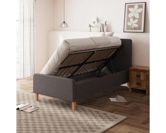 Ashbourne Single Ottoman-Dark Grey