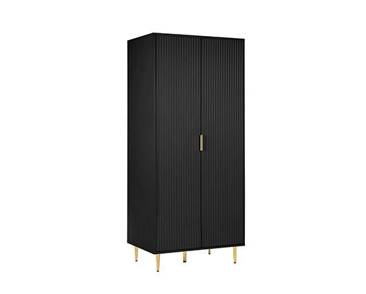 Zara 2 Door Fluted Wardrobe - Black