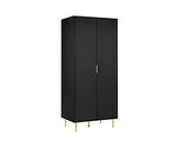 Zara 2 Door Fluted Wardrobe - Black