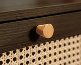 Croxley 1 Drawer Rattan Bedside - Walnut