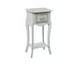 Babita 1 Drawer Bedside White-Grey