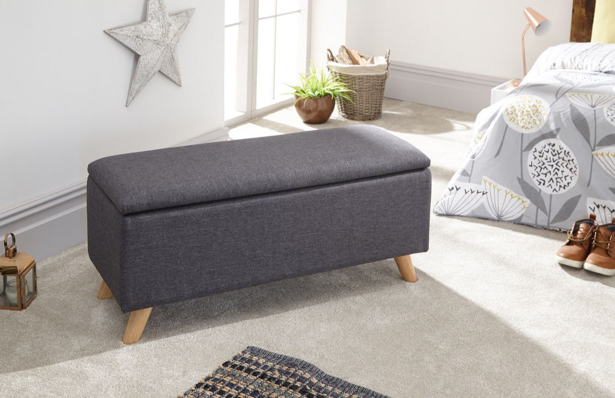 Secreto Ottoman Storage Unit-Charcoal Grey