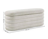 Hailey Ivory Boucle Upholstered Ottoman Storage Bench