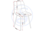 FENTON DINING SET (X4 CHAIRS) - WHITE/LIGHT GREY FABRIC