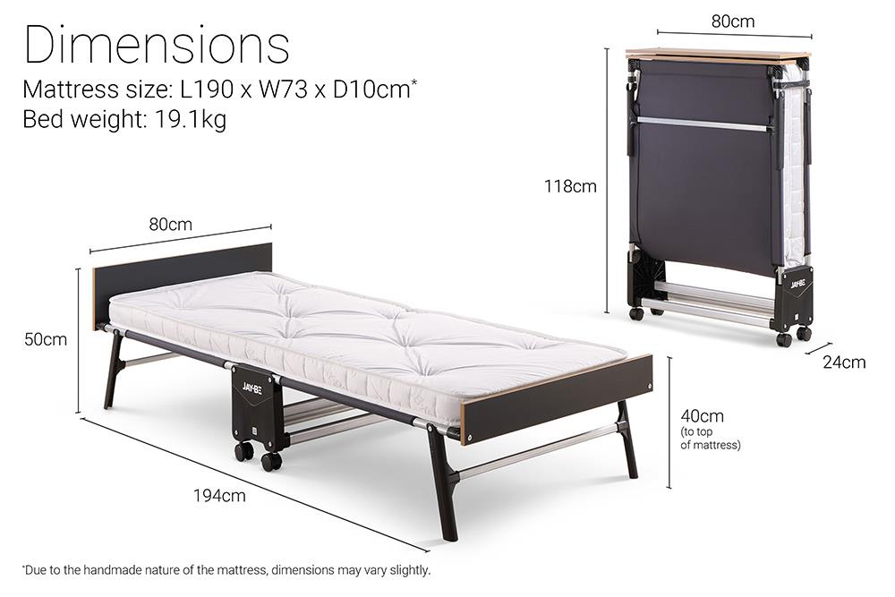 Jay-Be® GP80 Grand Folding Bed with e-Pocket Mattress - Single