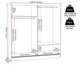 NEVADA 2 DOOR SLIDER WARDROBE - WHITE GLOSS
