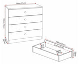 DENVER 3 DOOR WARDROBE BEDROOM SET - GREY GLOSS