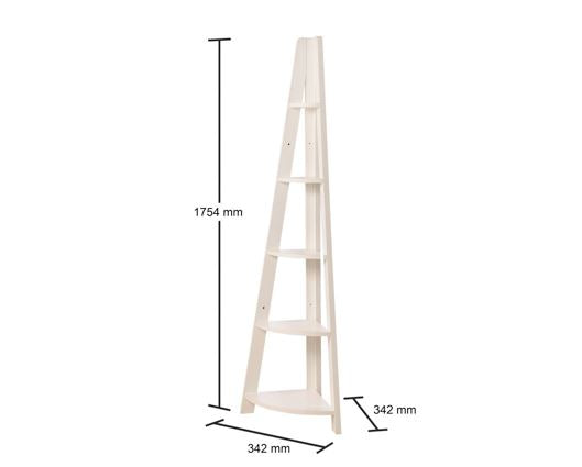 Corner Ladder Bookcase-White