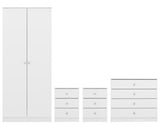 DENVER 2 DOOR WARDROBE BEDROOM SET - WHITE GLOSS