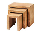 Sapeli Light Nest of 3 Tables