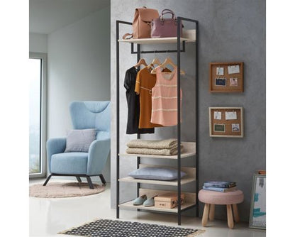 Zulu 4 Piece Bedroom Furniture Set Open Wardrobes-Ash Oak