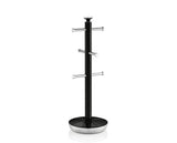 Swan Retro Towel Pole and Mug Tree Set Black