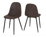 HAMILTON & ATHENS MEDIUM DINING SET (X4 CHAIRS) - MEDIUM OAK EFFECT/BROWN FAUX LEATHER