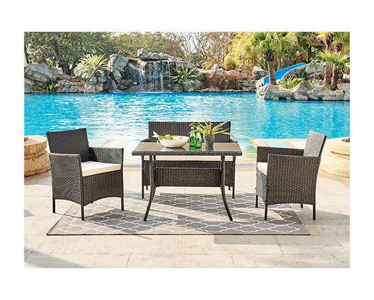 Calla Black 4pc Dining Set & Cover